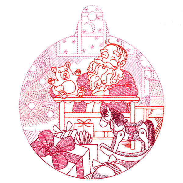 Jolly Santa Ornament Scene