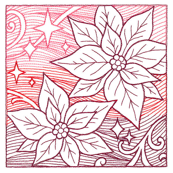 Christmas Poinsettia Etching