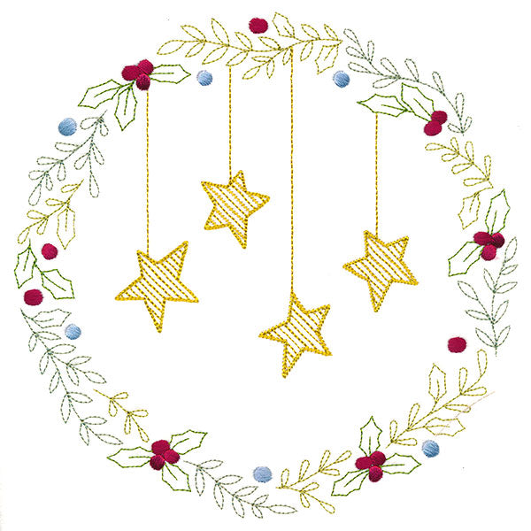 Christmas Botanicals Wreath with Stars