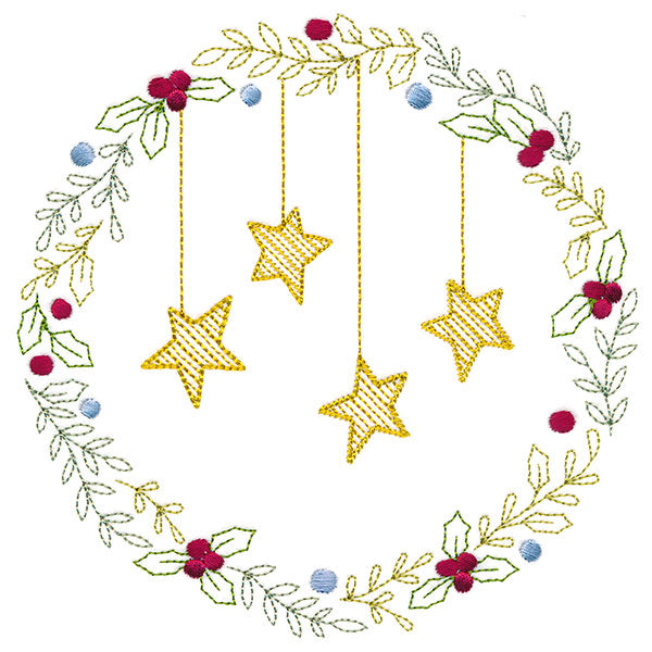 Christmas Botanicals Wreath with Stars