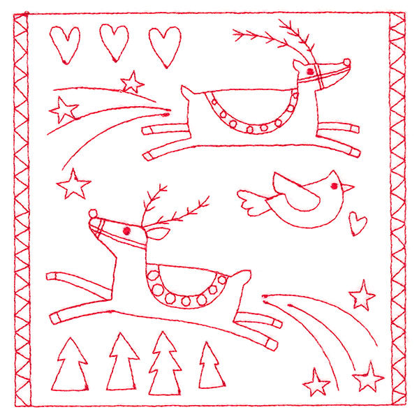 Simply Sweet Christmas - Reindeer (Redwork)
