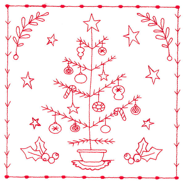 Simply Sweet Christmas - Tree (Redwork)
