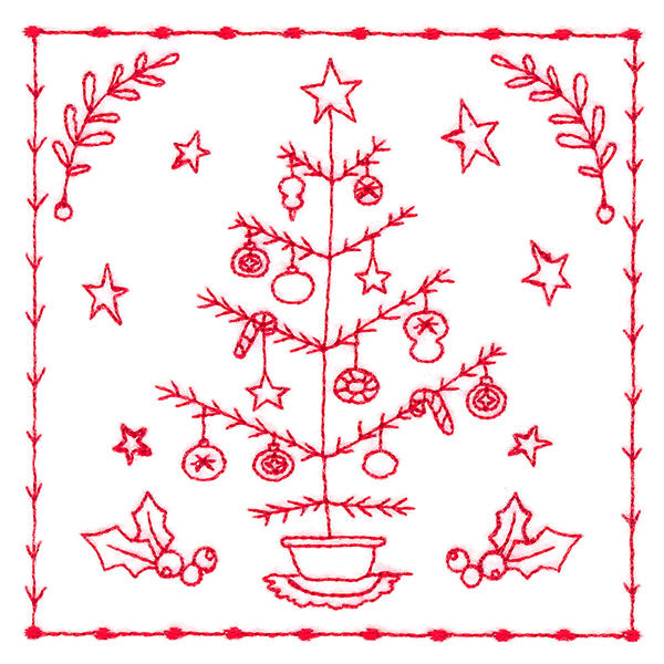 Simply Sweet Christmas - Tree (Redwork)