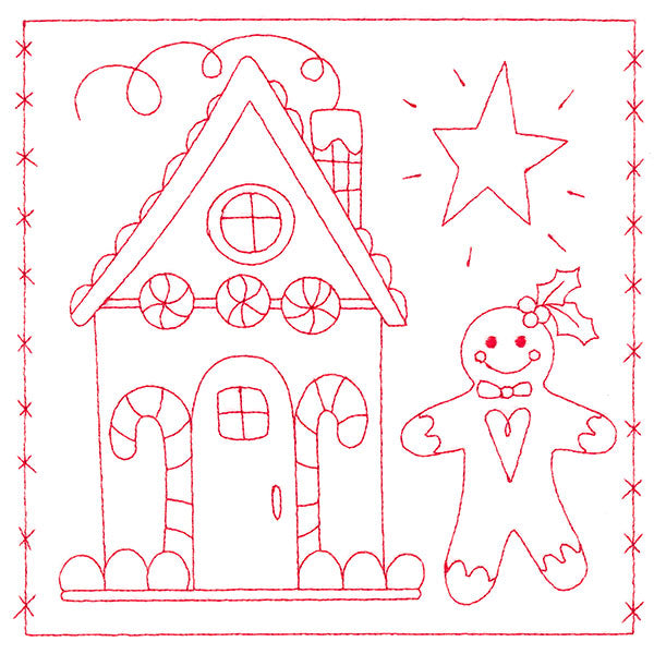 Simply Sweet Christmas - Gingerbread House (Redwork)