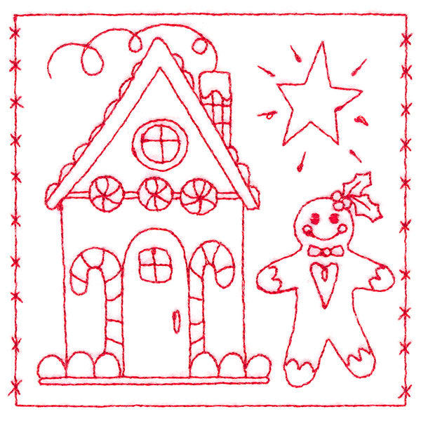 Simply Sweet Christmas - Gingerbread House (Redwork)