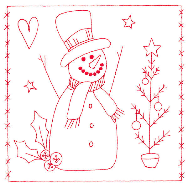 Simply Sweet Christmas - Snowman (Redwork)