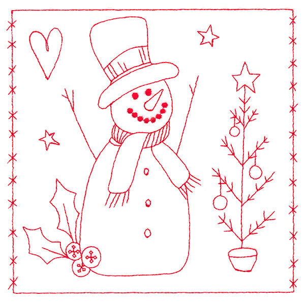 Simply Sweet Christmas - Snowman (Redwork)