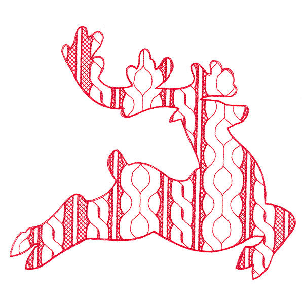 Classic Cable Pattern Reindeer