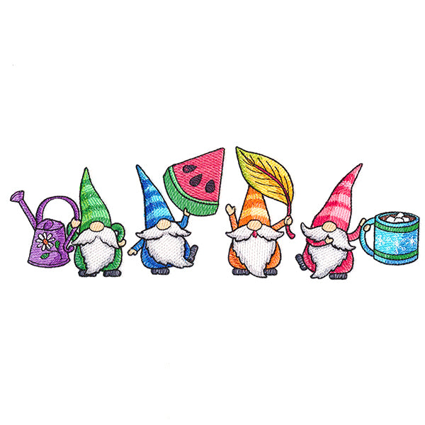 Four Seasons Gnomes Border