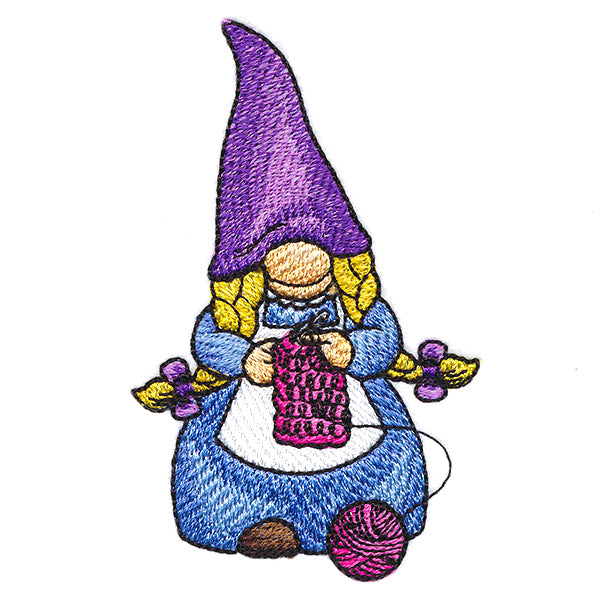Busy Crocheting Gnome
