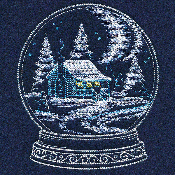 Frosted Log Cabin in Snowglobe