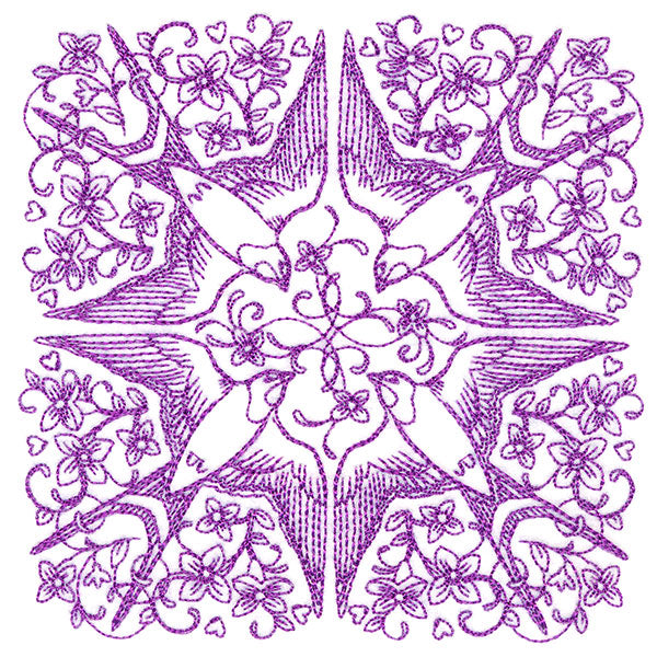 Sweet Swallow Kaleidoscope Square