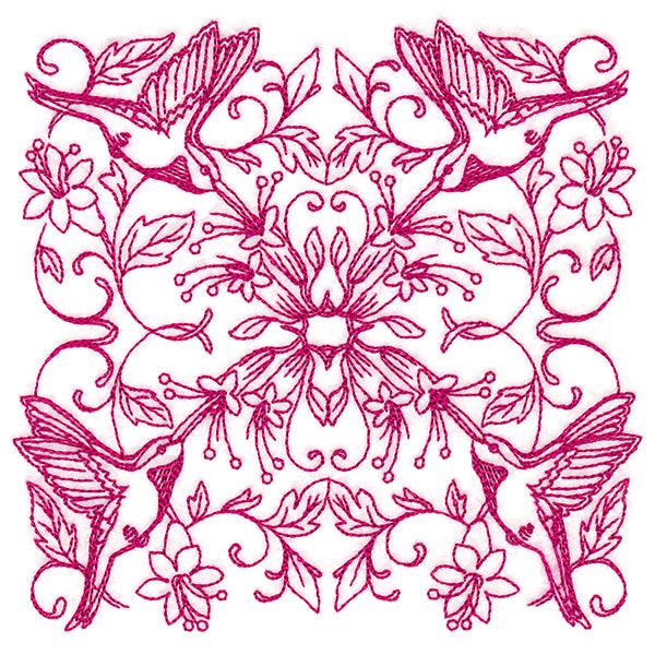 Happy Hummingbird Kaleidoscope Square