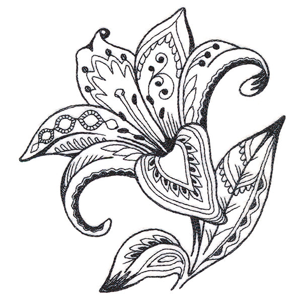 Doodle Treasures - Lily (Blackwork)