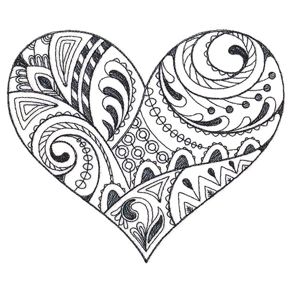 Doodle Treasures - Heart (Blackwork)