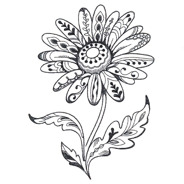 Doodle Treasures - Daisy (Blackwork)