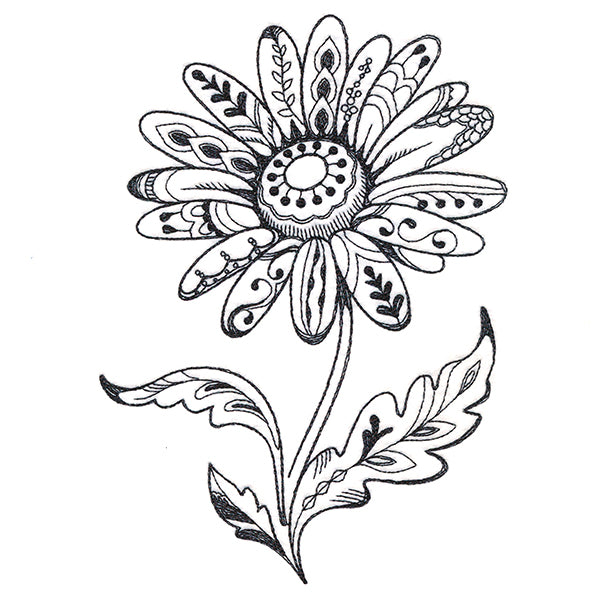 Doodle Treasures - Daisy (Blackwork)