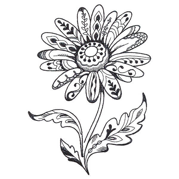 Doodle Treasures - Daisy (Blackwork)