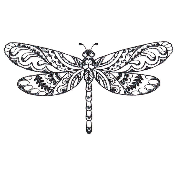 Doodle Treasure - Dragonfly (Blackwork)