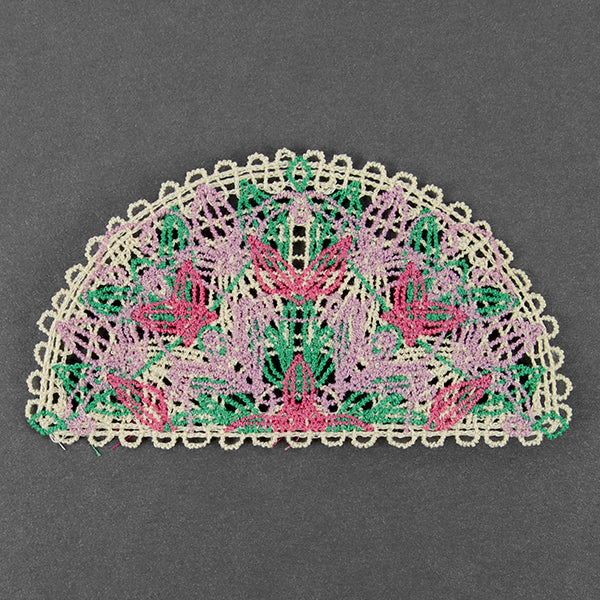 Spring Floral Granny Half Circle (Battenburg Lace)
