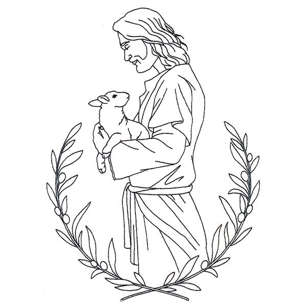 Good Shepherd Jesus with Lamb (Vintage Stitch)