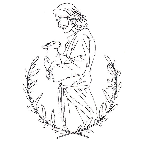 Good Shepherd Jesus with Lamb (Vintage Stitch)