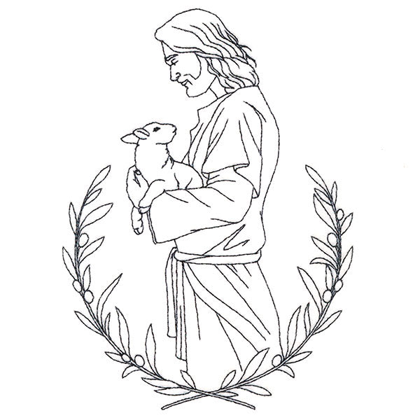 Good Shepherd Jesus with Lamb (Vintage Stitch)