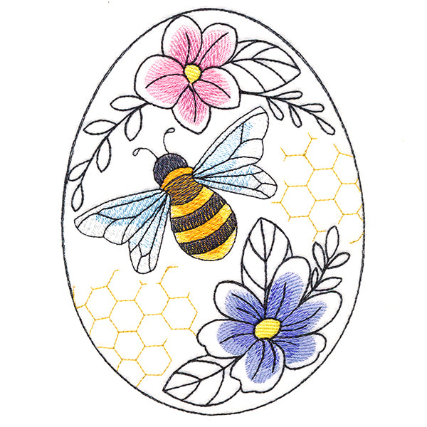 Easter Egg Artistry - Buzzing Bee and Blooms