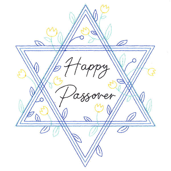 Happy Passover Botanical Star of David