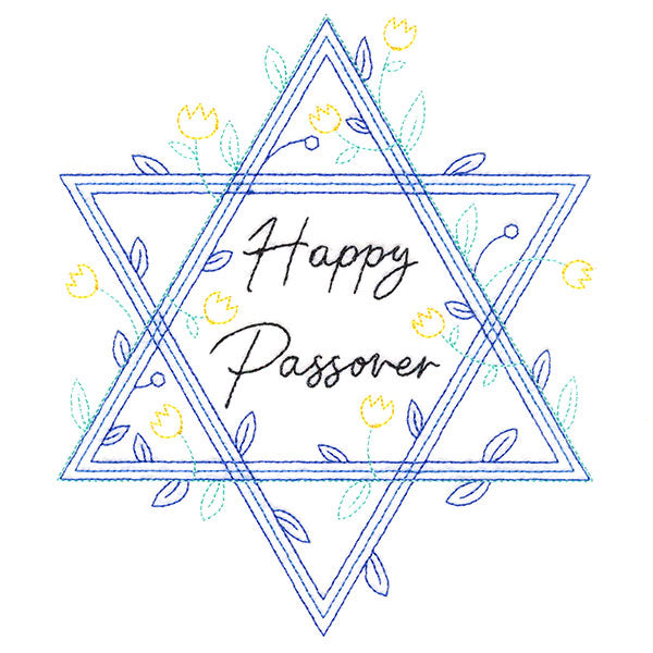 Happy Passover Botanical Star of David