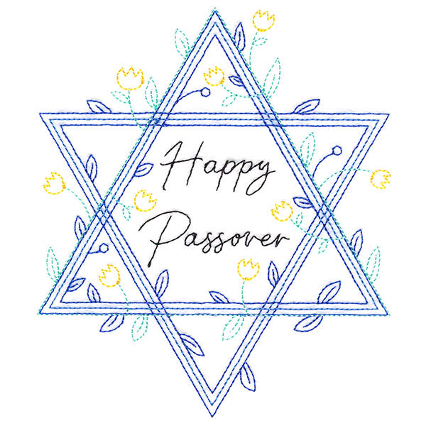 Happy Passover Botanical Star of David