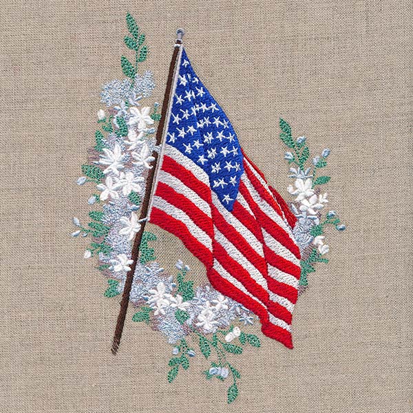 Old Glory Flag and Blooms