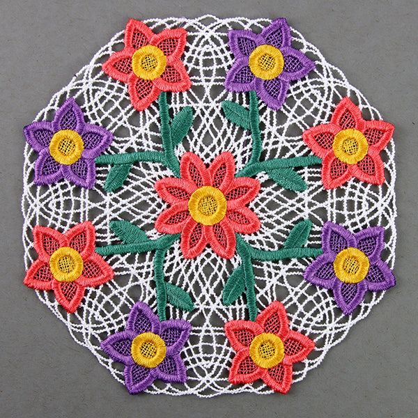 Wild Blooms Doily (Battenburg Lace)