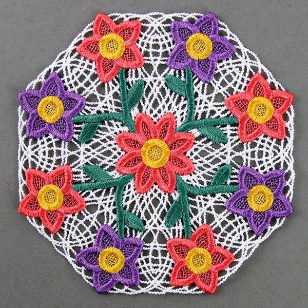 Wild Blooms Doily (Battenburg Lace)