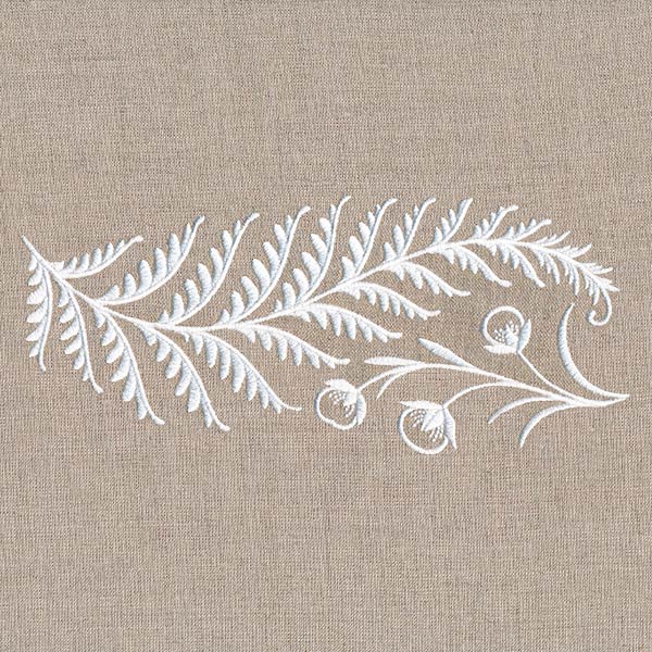 Fern and Berries Border (Whitework)