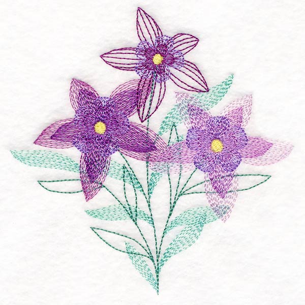 Garden Flower Bouquet - Columbines