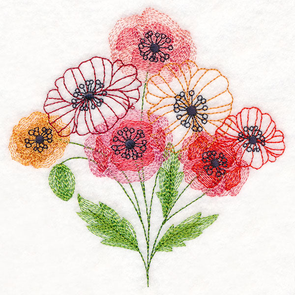 Garden Flower Bouquet - Poppies