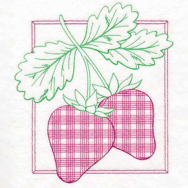 Retro Gingham Fruit - Strawberries