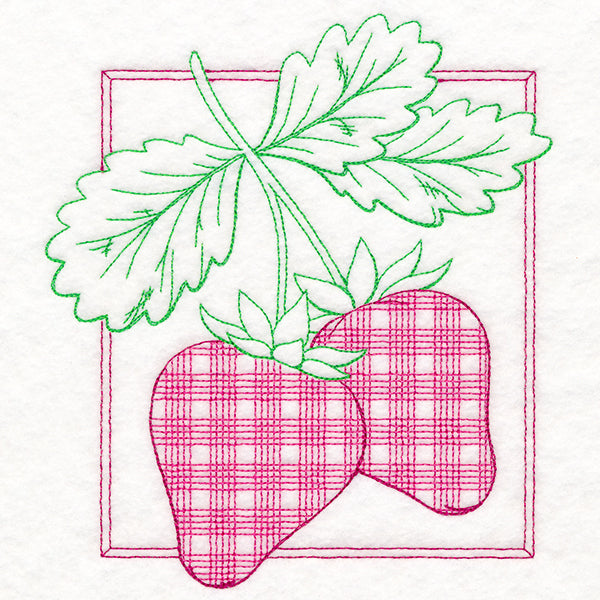Retro Gingham Fruit - Strawberries