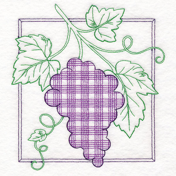 Retro Gingham Fruit - Grapes