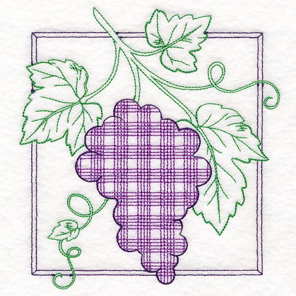 Retro Gingham Fruit - Grapes