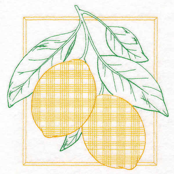 Retro Gingham Fruit - Lemons