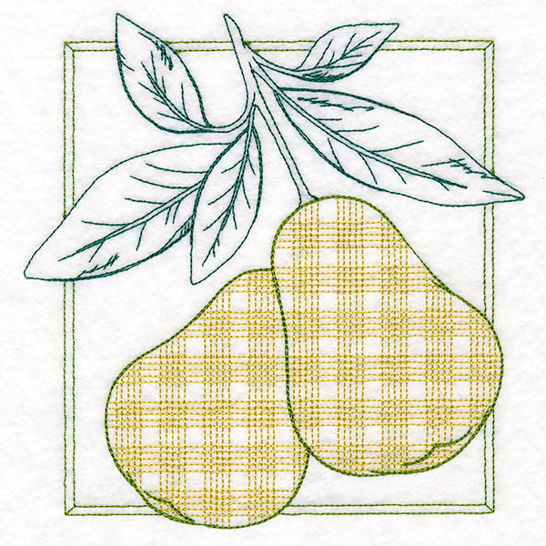 Retro Gingham Fruit - Pears