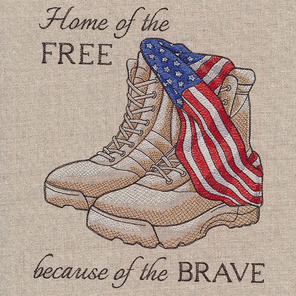 Home of the Free Serviceman Boots with American Flag