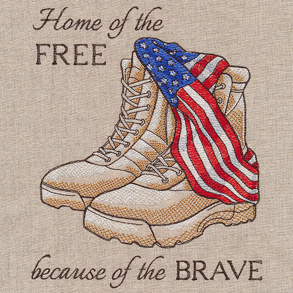 Home of the Free Serviceman Boots with American Flag