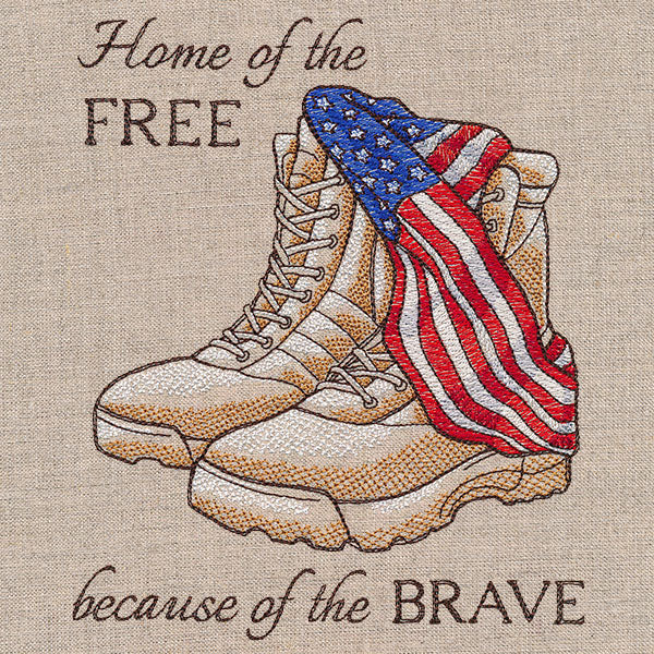 Home of the Free Serviceman Boots with American Flag
