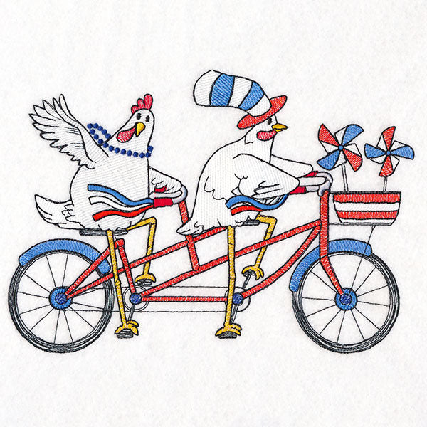 Americana Farm Parade - Chickens on a Tandem Bike