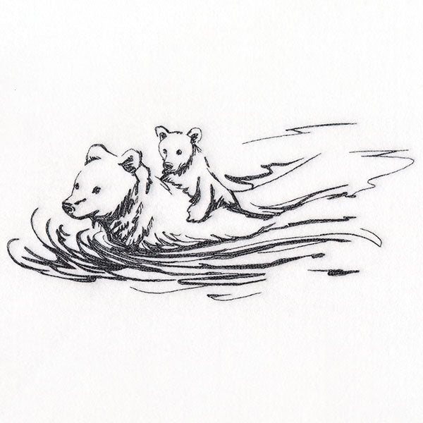 Wild Wonders Swimming Bear and Cub