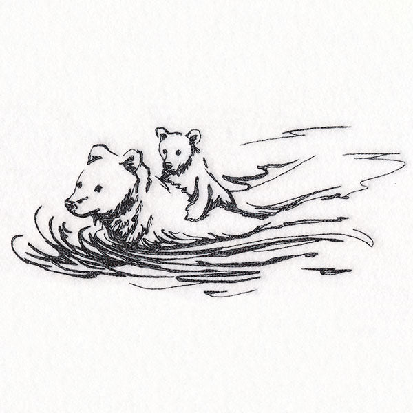 Wild Wonders Swimming Bear and Cub