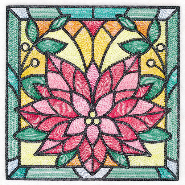 Stained Glass Christmas - Poinsettia